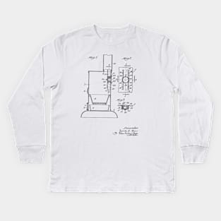 Stove Attachment Vintage Patent Hand Drawing Kids Long Sleeve T-Shirt